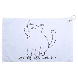 Walking Ego With Fur Grommeted Golf Towel