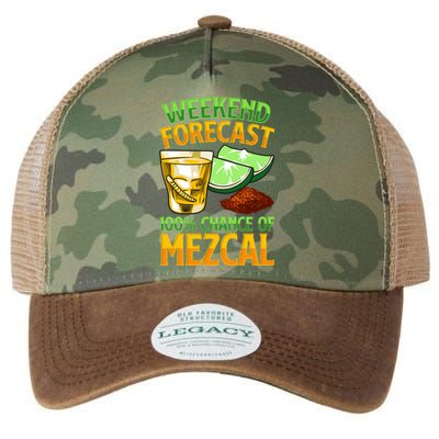 Weekend Forecast 100% Chance Of Mezcal Mescal Beverage Gift Legacy Tie Dye Trucker Hat