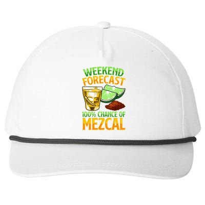 Weekend Forecast 100% Chance Of Mezcal Mescal Beverage Gift Snapback Five-Panel Rope Hat