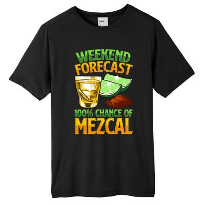 Weekend Forecast 100% Chance Of Mezcal Mescal Beverage Gift Tall Fusion ChromaSoft Performance T-Shirt