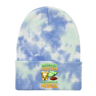 Weekend Forecast 100% Chance Of Mezcal Mescal Beverage Gift Tie Dye 12in Knit Beanie