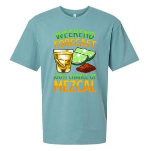 Weekend Forecast 100% Chance Of Mezcal Mescal Beverage Gift Sueded Cloud Jersey T-Shirt