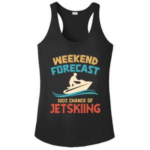 Weekend Forecast 100% Chance Of Jet Skiing Jet Ski Lovers Cool Gift Ladies PosiCharge Competitor Racerback Tank