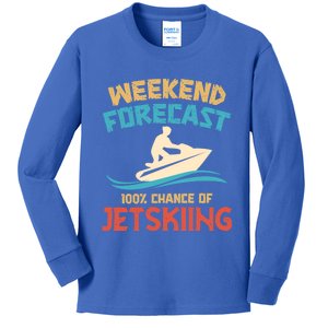 Weekend Forecast 100% Chance Of Jet Skiing Jet Ski Lovers Cool Gift Kids Long Sleeve Shirt