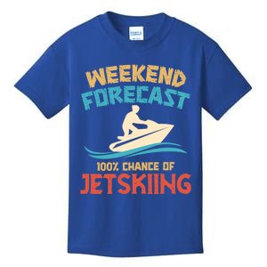 Weekend Forecast 100% Chance Of Jet Skiing Jet Ski Lovers Cool Gift Kids T-Shirt