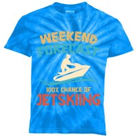 Weekend Forecast 100% Chance Of Jet Skiing Jet Ski Lovers Cool Gift Kids Tie-Dye T-Shirt