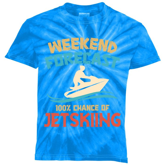 Weekend Forecast 100% Chance Of Jet Skiing Jet Ski Lovers Cool Gift Kids Tie-Dye T-Shirt