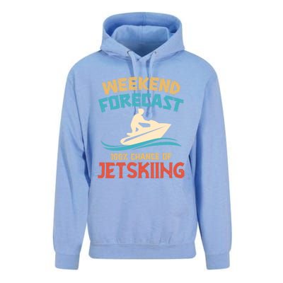 Weekend Forecast 100% Chance Of Jet Skiing Jet Ski Lovers Cool Gift Unisex Surf Hoodie