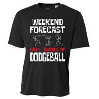 Weekend Forecast 100% Chance Of Dodgeball Dodgeball Player Cooling Performance Crew T-Shirt