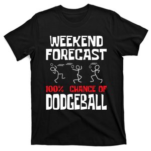 Weekend Forecast 100% Chance Of Dodgeball Dodgeball Player T-Shirt