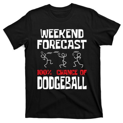 Weekend Forecast 100% Chance Of Dodgeball Dodgeball Player T-Shirt