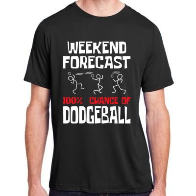 Weekend Forecast 100% Chance Of Dodgeball Dodgeball Player Adult ChromaSoft Performance T-Shirt