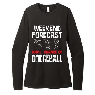 Weekend Forecast 100% Chance Of Dodgeball Dodgeball Player Womens CVC Long Sleeve Shirt