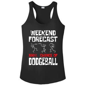 Weekend Forecast 100% Chance Of Dodgeball Dodgeball Player Ladies PosiCharge Competitor Racerback Tank