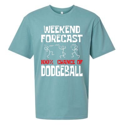 Weekend Forecast 100% Chance Of Dodgeball Dodgeball Player Sueded Cloud Jersey T-Shirt