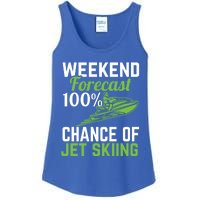 Weekend Forecast 100% Chance Of Jet Skiing Funny Jet Ski Gift Ladies Essential Tank