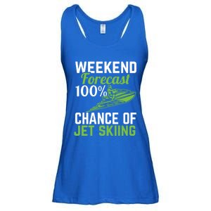 Weekend Forecast 100% Chance Of Jet Skiing Funny Jet Ski Gift Ladies Essential Flowy Tank