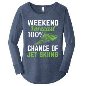 Weekend Forecast 100% Chance Of Jet Skiing Funny Jet Ski Gift Women's Perfect Tri Tunic Long Sleeve Shirt