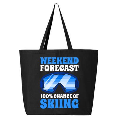 Weekend Forecast 100% Chance Of Skiing Gift 25L Jumbo Tote