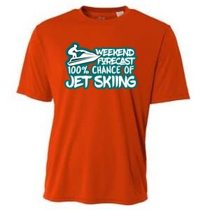 Weekend Forecast 100% Of Jet Skiing Summer Recreational Gift Cooling Performance Crew T-Shirt