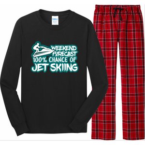 Weekend Forecast 100% Of Jet Skiing Summer Recreational Gift Long Sleeve Pajama Set