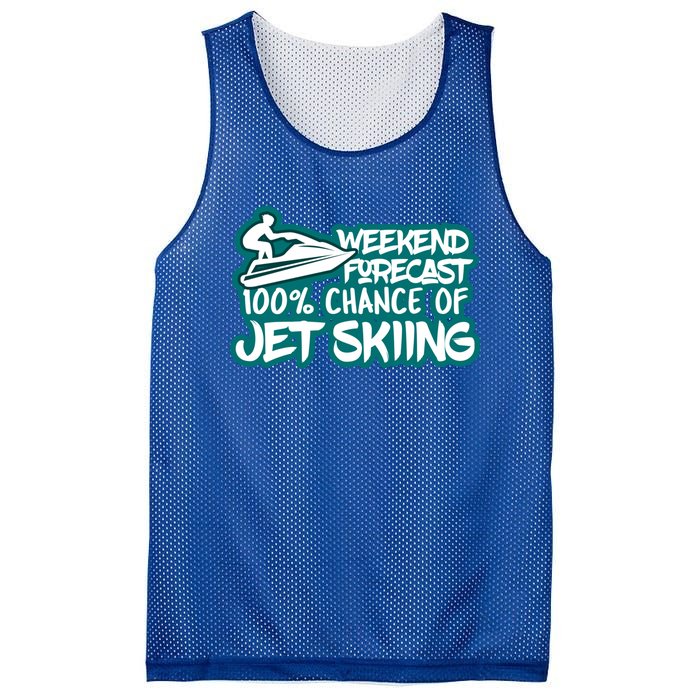 Weekend Forecast 100% Of Jet Skiing Summer Recreational Gift Mesh Reversible Basketball Jersey Tank