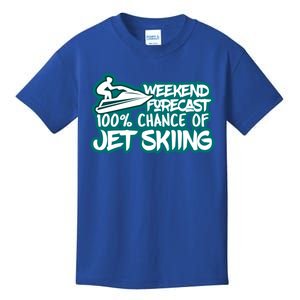 Weekend Forecast 100% Of Jet Skiing Summer Recreational Gift Kids T-Shirt