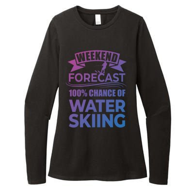 Weekend Forecast 100% Water Skiing Vintage Water Ski Gift Womens CVC Long Sleeve Shirt