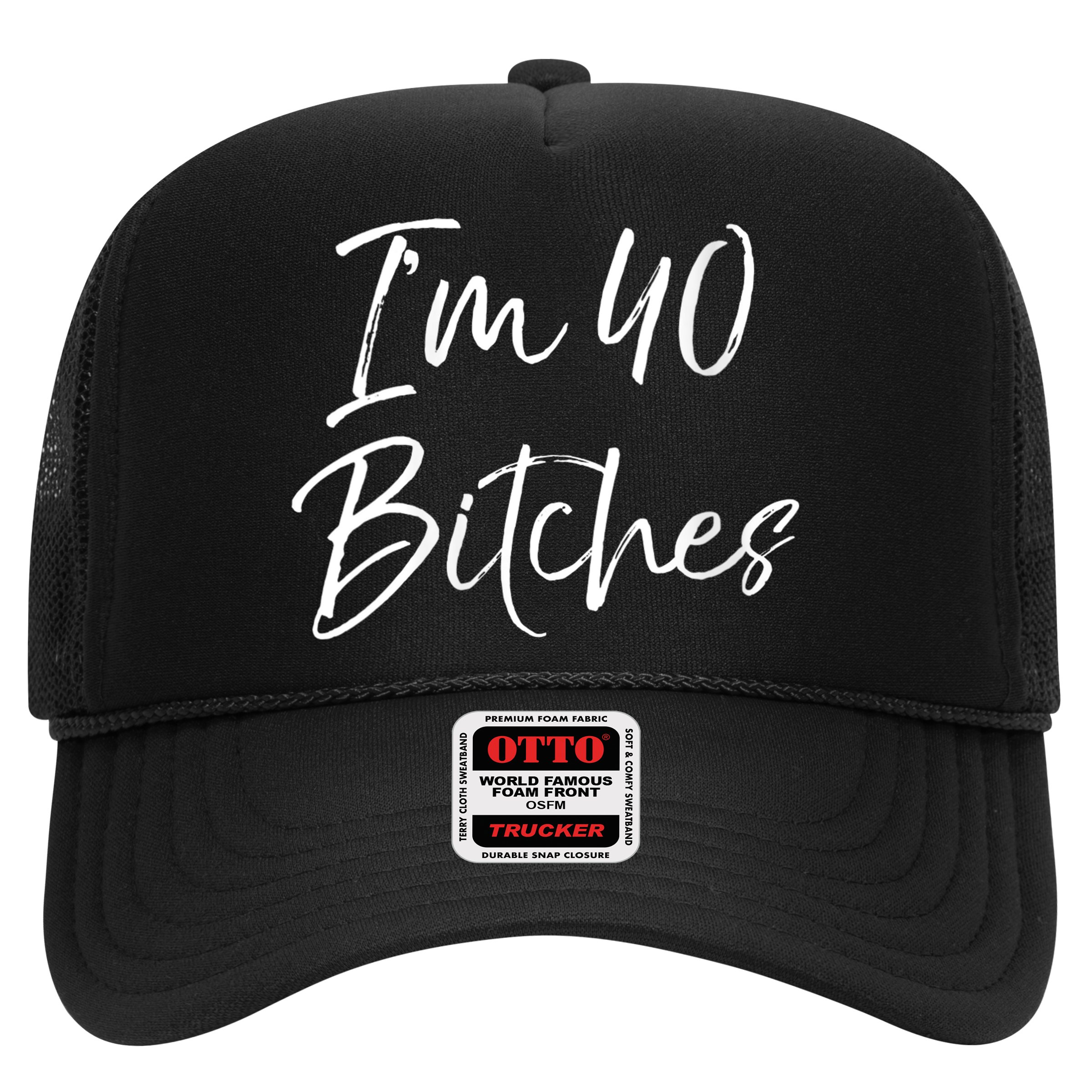 Wo Funny 40th Birthday Gift for Wo Girl Cute I'm 40 Bitches V-Neck Hat