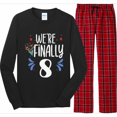 Were Finally 8 Celebrate Twins Birthday Twin Party Eight Long Sleeve Pajama Set