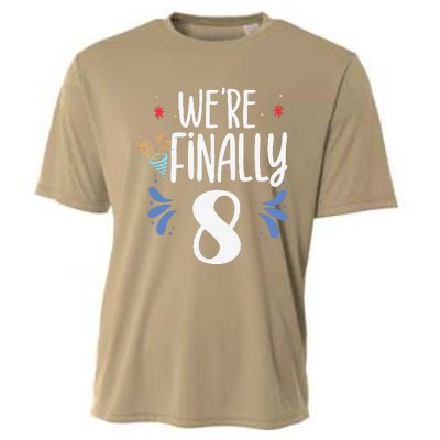 Were Finally 8 Celebrate Twins Birthday Twin Party Eight Cooling Performance Crew T-Shirt