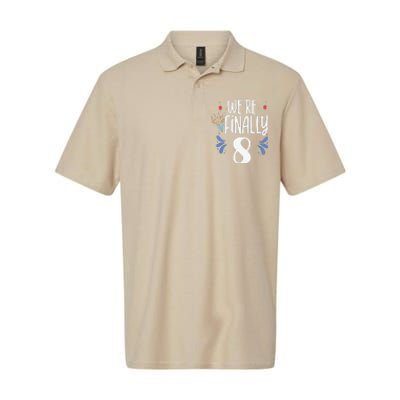 Were Finally 8 Celebrate Twins Birthday Twin Party Eight Softstyle Adult Sport Polo