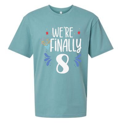 Were Finally 8 Celebrate Twins Birthday Twin Party Eight Sueded Cloud Jersey T-Shirt