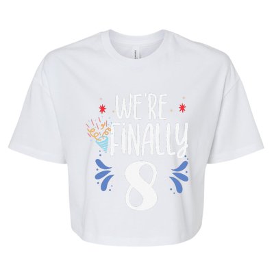 Were Finally 8 Celebrate Twins Birthday Twin Party Eight Bella+Canvas Jersey Crop Tee