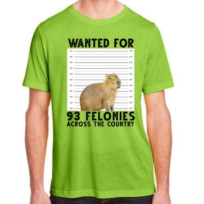 Wanted For 93 Felonies Across The Country Capybara Mugshot Adult ChromaSoft Performance T-Shirt