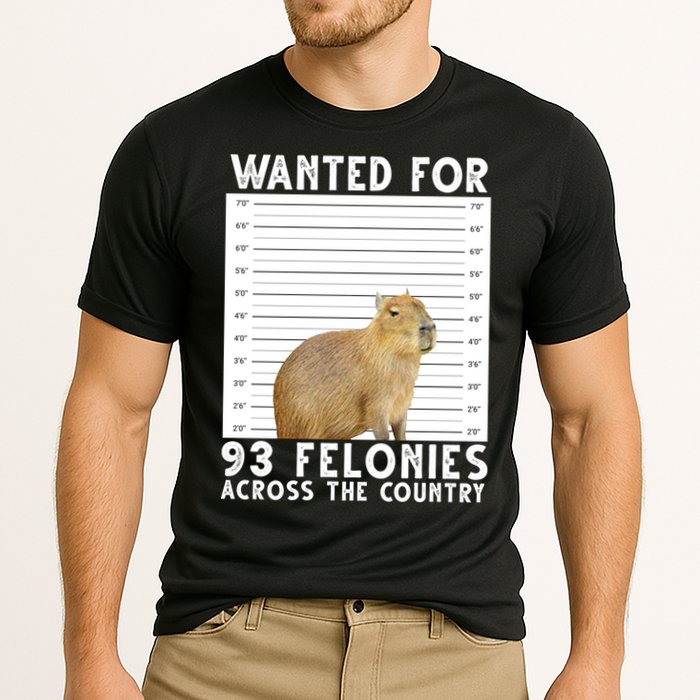 Wanted For 93 Felonies Across The Country Capybara Mugshot Performance Shirt