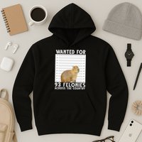Wanted For 93 Felonies Across The Country Capybara Mugshot Hoodie