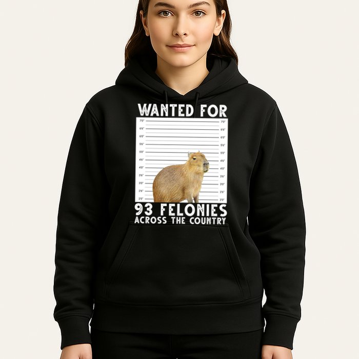 Wanted For 93 Felonies Across The Country Capybara Mugshot Hoodie