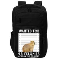 Wanted For 93 Felonies Across The Country Capybara Mugshot Impact Tech Backpack