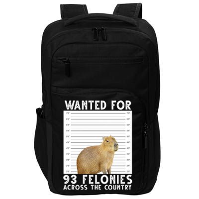 Wanted For 93 Felonies Across The Country Capybara Mugshot Impact Tech Backpack