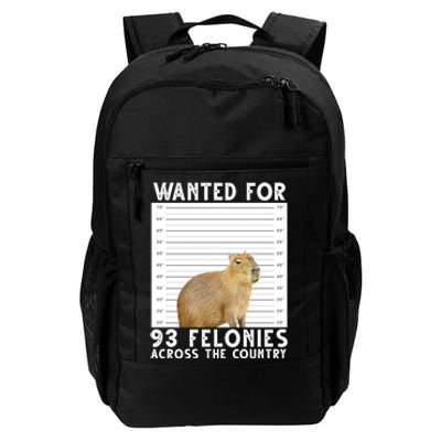 Wanted For 93 Felonies Across The Country Capybara Mugshot Daily Commute Backpack