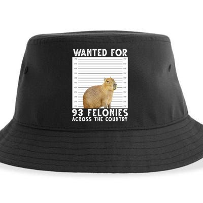 Wanted For 93 Felonies Across The Country Capybara Mugshot Sustainable Bucket Hat