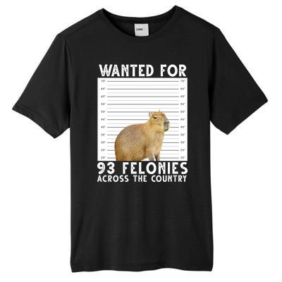 Wanted For 93 Felonies Across The Country Capybara Mugshot Tall Fusion ChromaSoft Performance T-Shirt