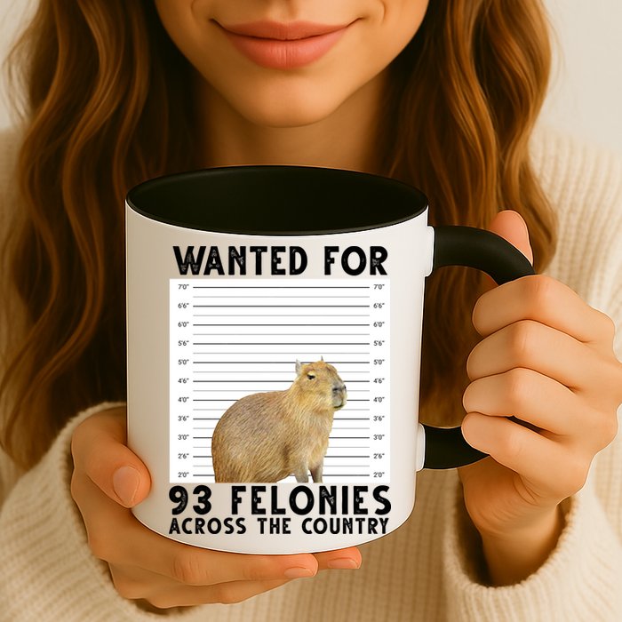 Wanted For 93 Felonies Across The Country Capybara Mugshot Mug