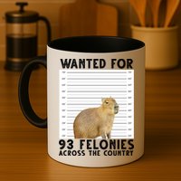 Wanted For 93 Felonies Across The Country Capybara Mugshot Mug
