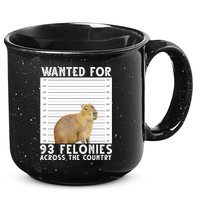 Wanted For 93 Felonies Across The Country Capybara Mugshot 15oz Campfire Ceramic Mug