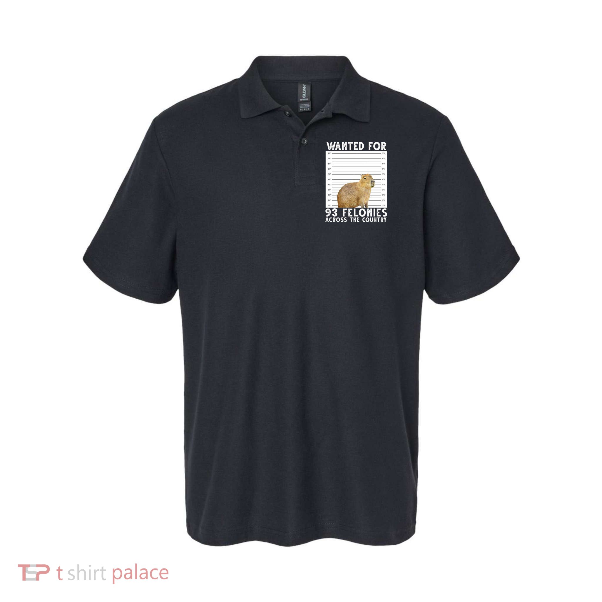Wanted For 93 Felonies Across The Country Capybara Mugshot Polo