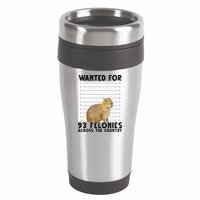 Wanted For 93 Felonies Across The Country Capybara Mugshot 16oz Travel Tumbler