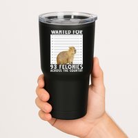 Wanted For 93 Felonies Across The Country Capybara Mugshot Tumbler