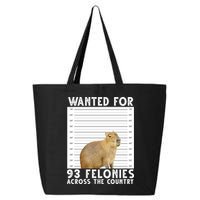Wanted For 93 Felonies Across The Country Capybara Mugshot 25L Jumbo Tote